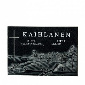 Loimaan Kivi | Loimaan Kivi Hautakivi Korpilahden musta KV413 1